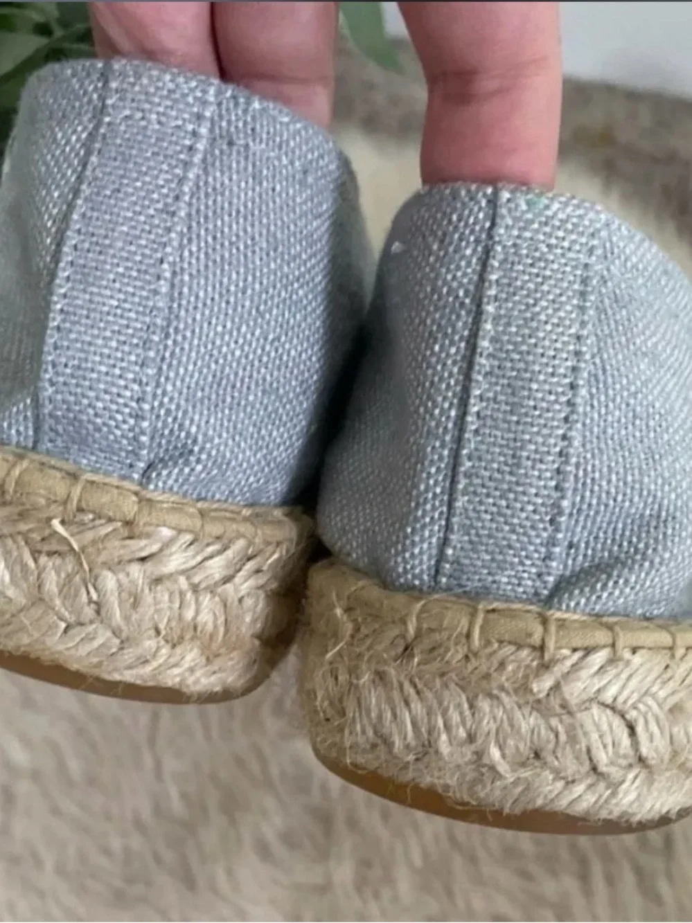 Soludos Light Blue Espadrilles with Orange Embroidery